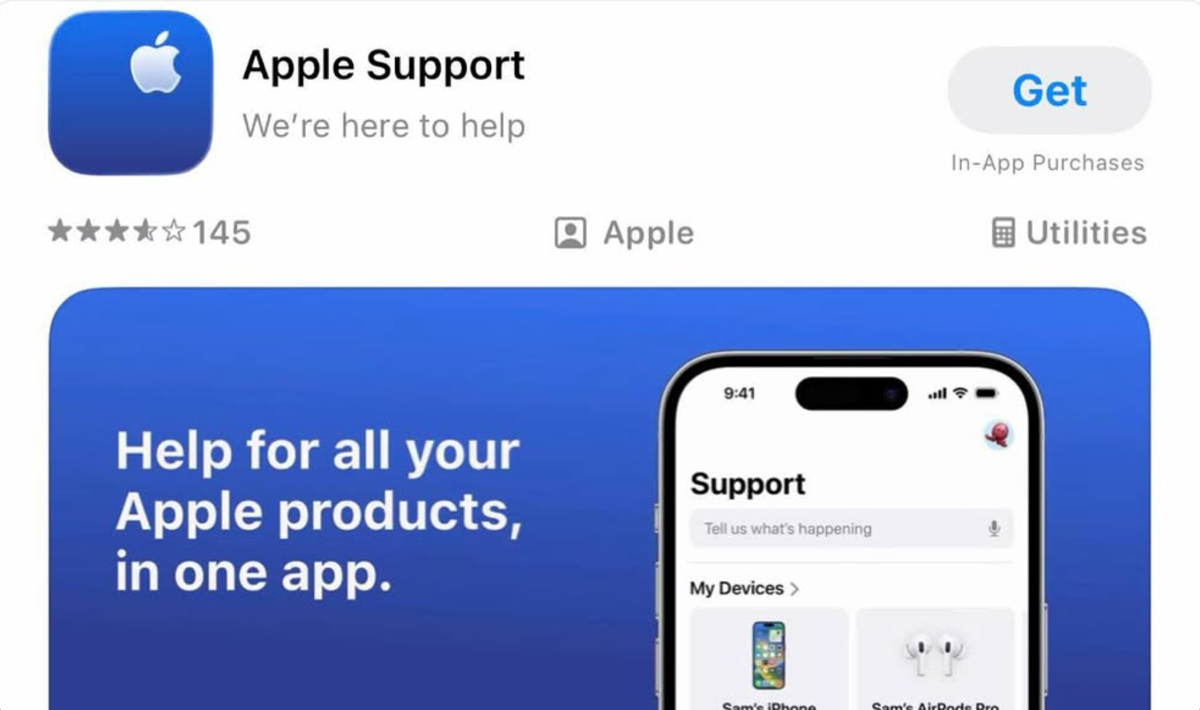 Приложение Apple Support в App Store
